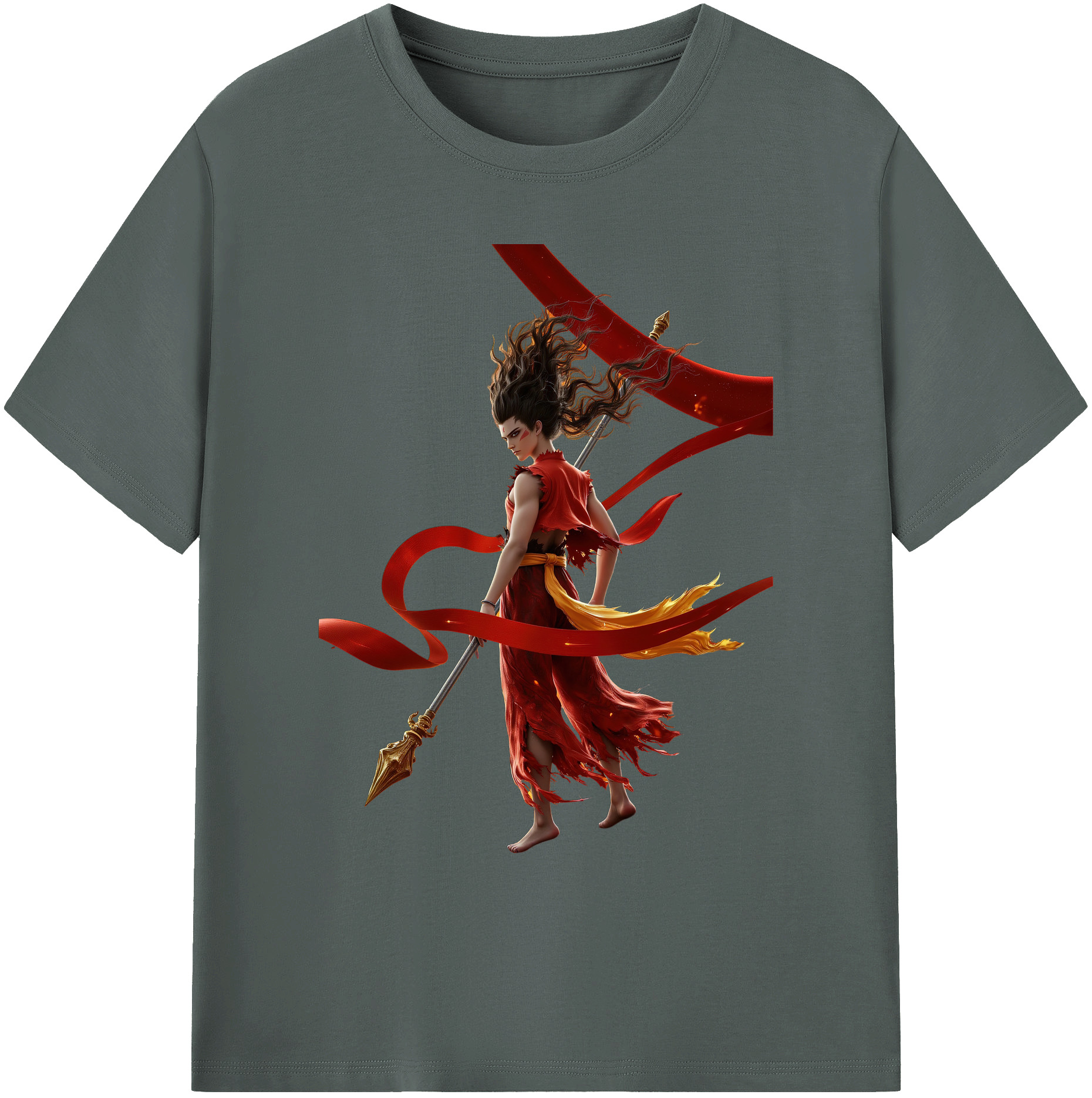 （画像用） Ne Zha 2 ナタ 魔童の大暴れ 綿100％ メンズ半袖Tシャツ｜肌触りやわらか＆通気性